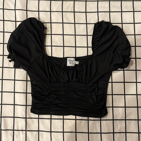 Princess Polly Tops - Princess Polly Black Ruffle Top-Size 6